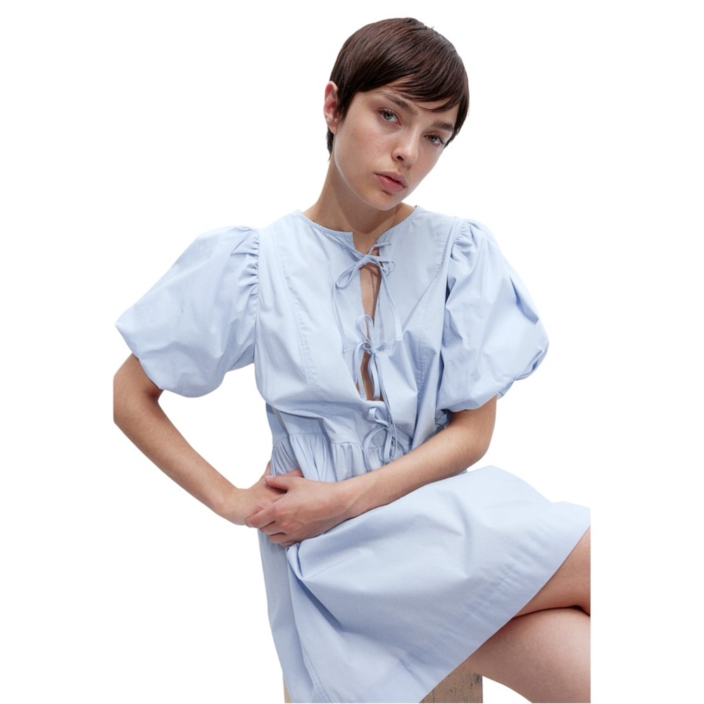 H&M Blue Puff Sleeve Sundress